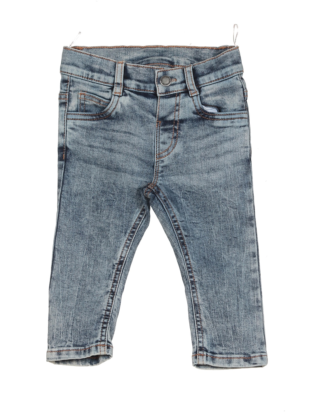 

Lil Lollipop Kids Slim Fit Heavy Fade Pure Cotton Jeans, Blue