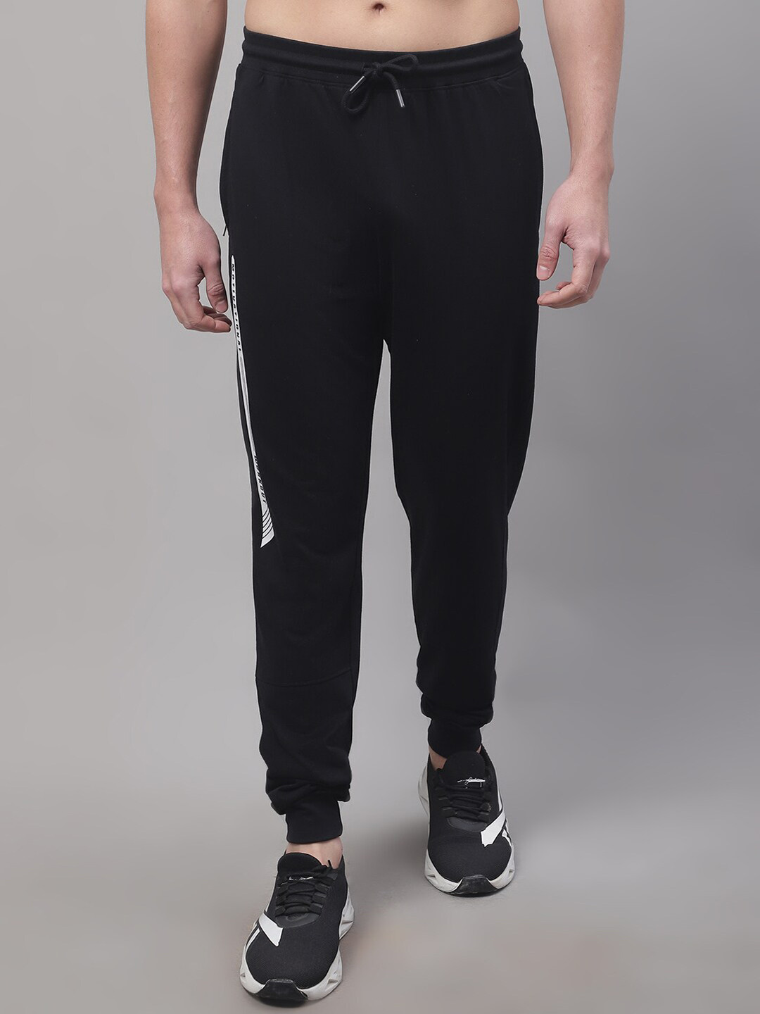 

Cantabil Regular-Fit Cotton Sports Joggers, Black