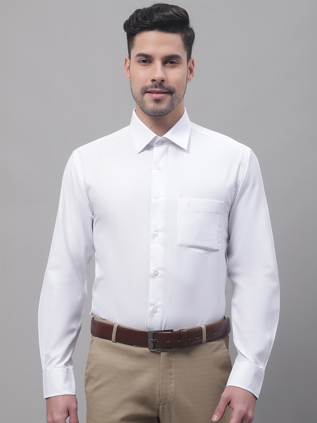 

Cantabil Spread Collar Formal Cotton Shirt, White