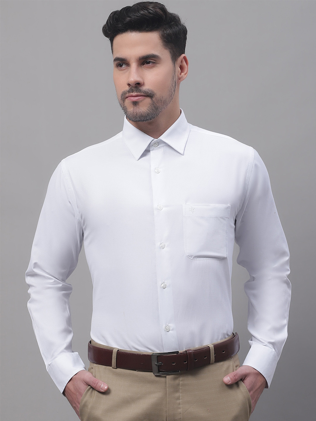 

Cantabil Men Formal Cotton Shirt, White