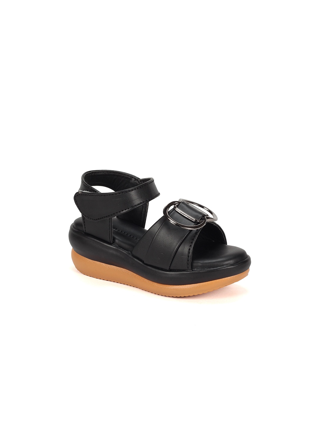 

Lil Lollipop Girls Flatform Heels Buckle Detail, Black