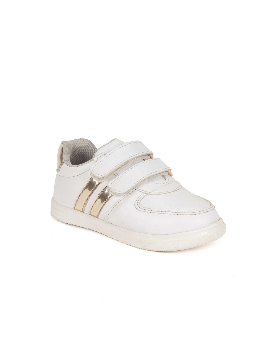

Lil Lollipop Kids Striped Velcro Sneakers, White
