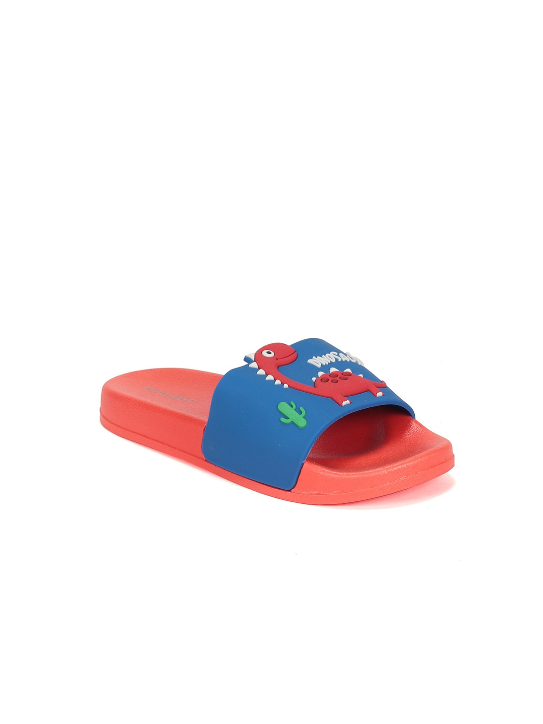 

Lil Lollipop Kids Dinosaur Printed Rubber Sliders, Red