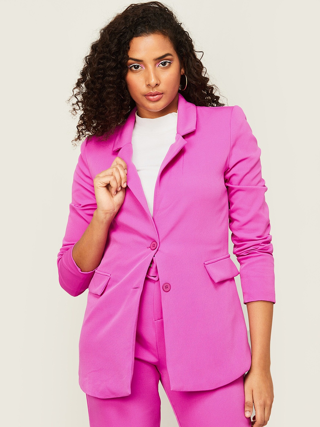 

Ginger by Lifestyle Women Single-Breasted Casual Blazers, Pink