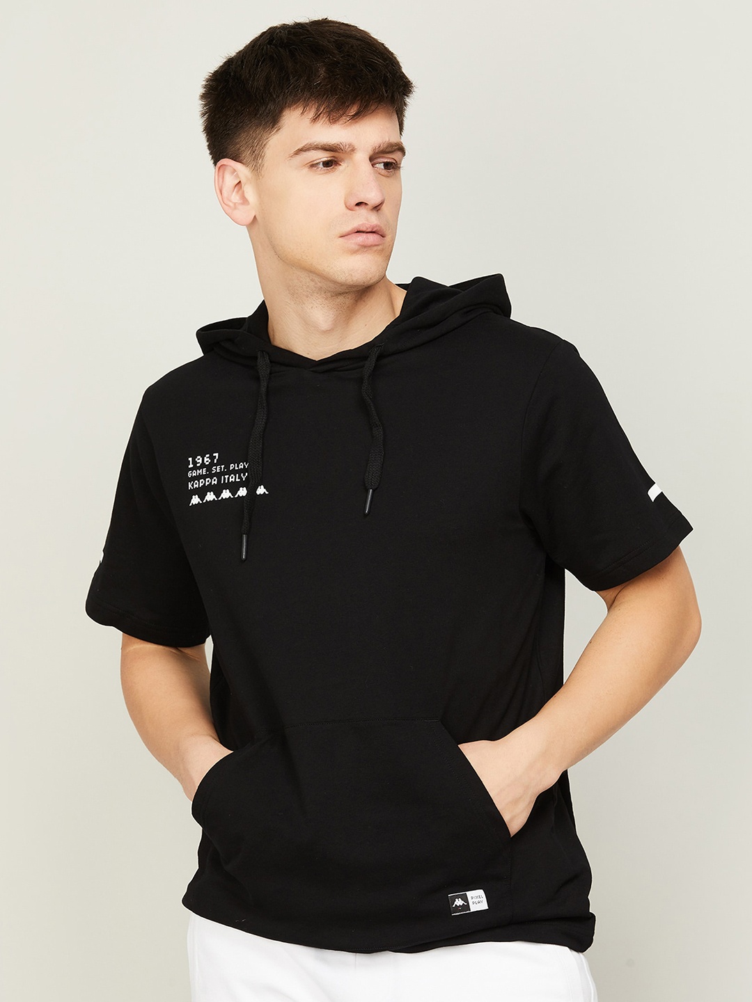 

Kappa Men Hooded Cotton Sweatshirt, Black