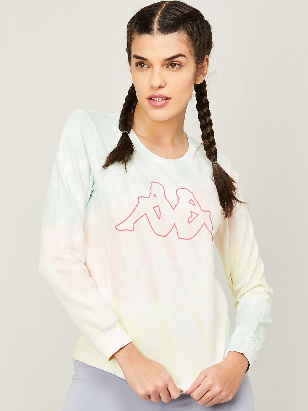 

Kappa Women Abstract Printed Round Neck Cotton Sweatshirt, Blue