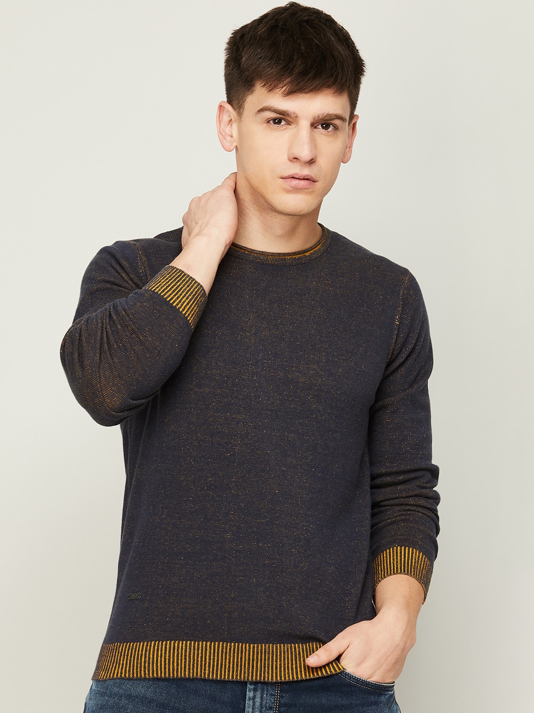 

Forca by Lifestyle Men Round Neck Cotton Sweatshirt, Navy blue