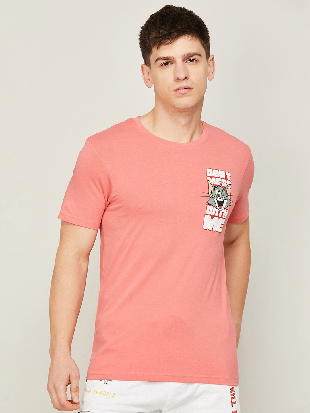 

Fame Forever by Lifestyle Short Sleeve Round Neck Cotton T-shirt, Pink