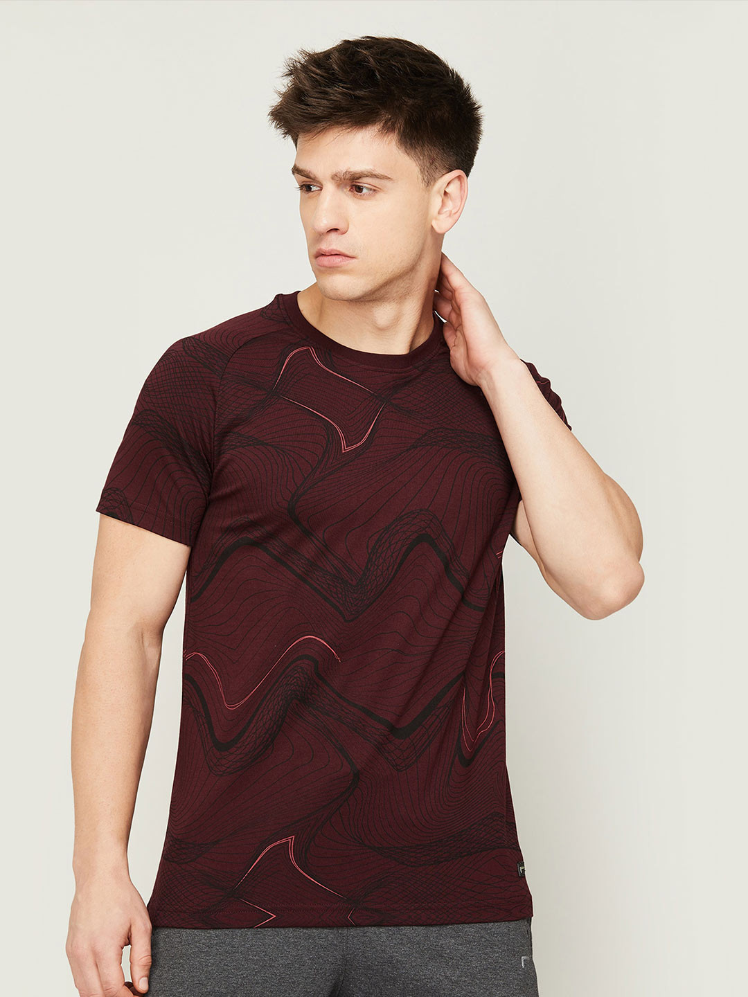 

Fame Forever by Lifestyle Men Printed Round Neck Cotton T-shirt, Brown