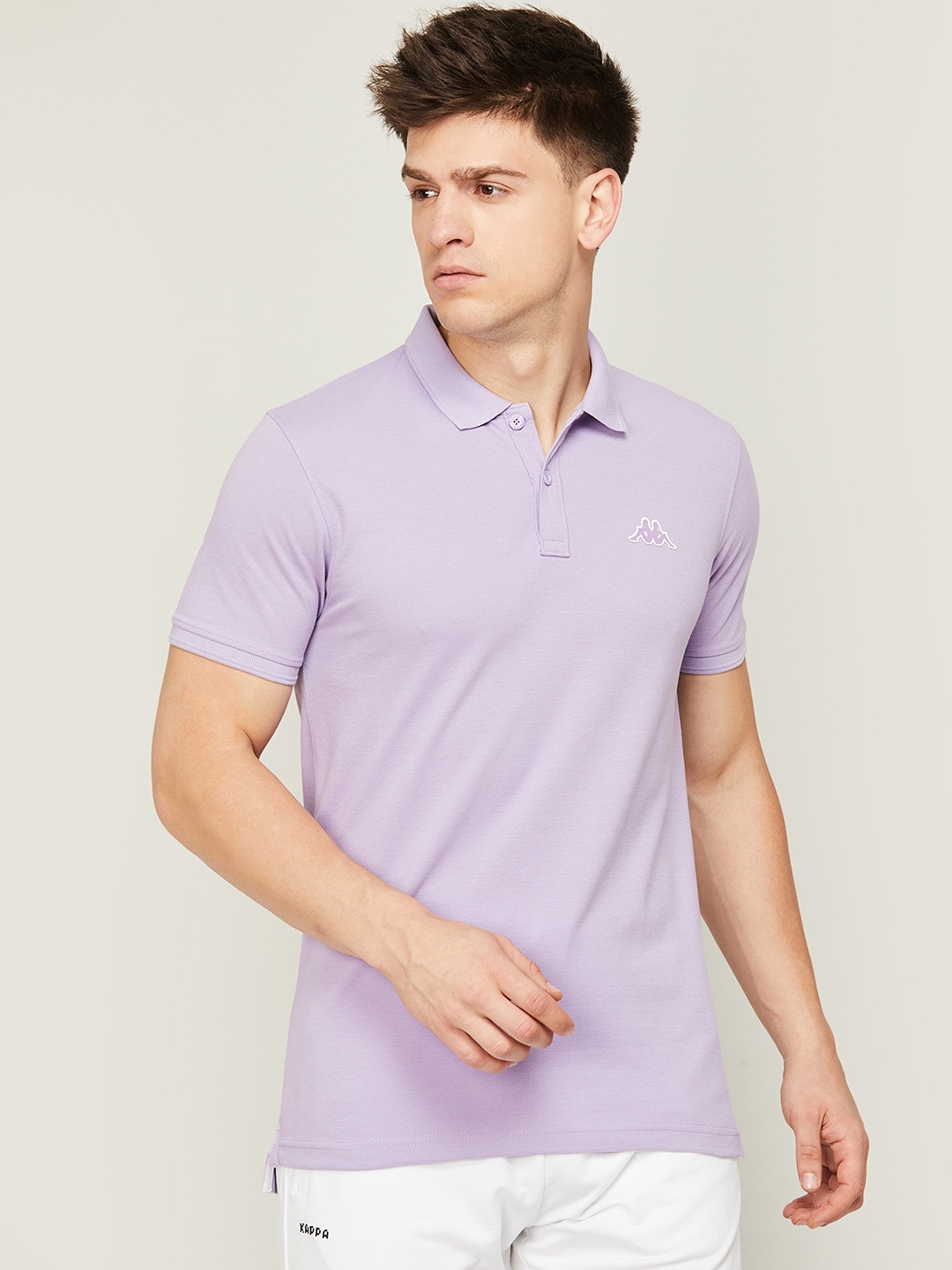 

Kappa Men Polo Collar Cotton T-shirt, Lavender