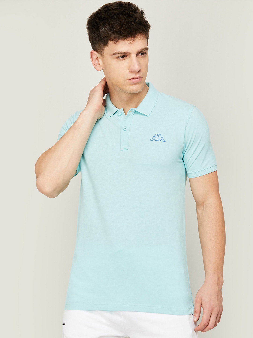 

Kappa Men Polo Collar Short Sleeves T-shirt, Turquoise blue