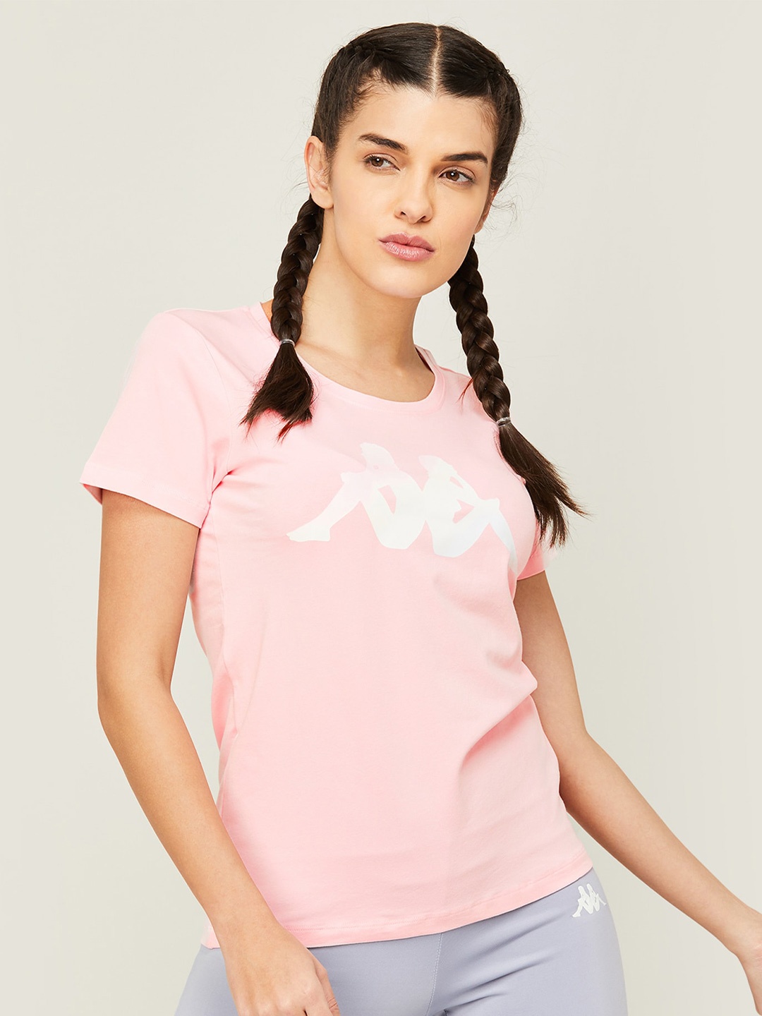 

Kappa Women Printed Round Neck T-shirt, Pink