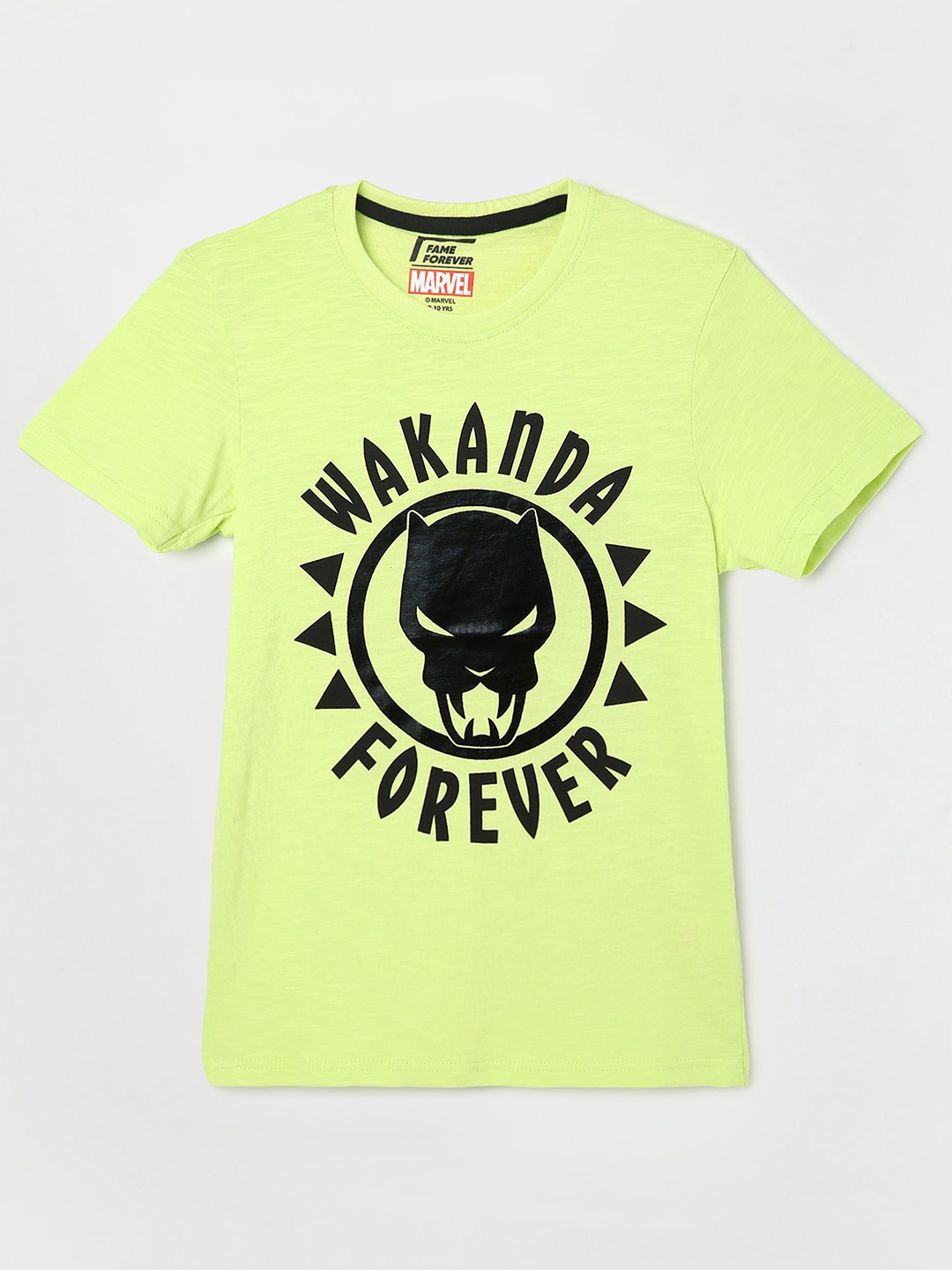 Fame Forever by Lifestyle Boys Black Panther Printed Cotton T-shirt, Yellow