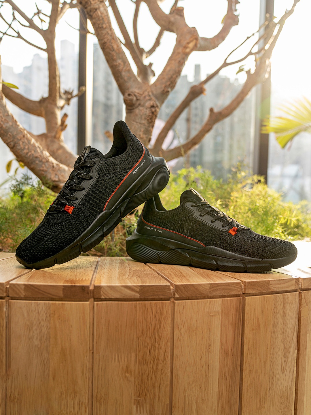 

Red Tape Men Textile Walking Sports Shoes, Black