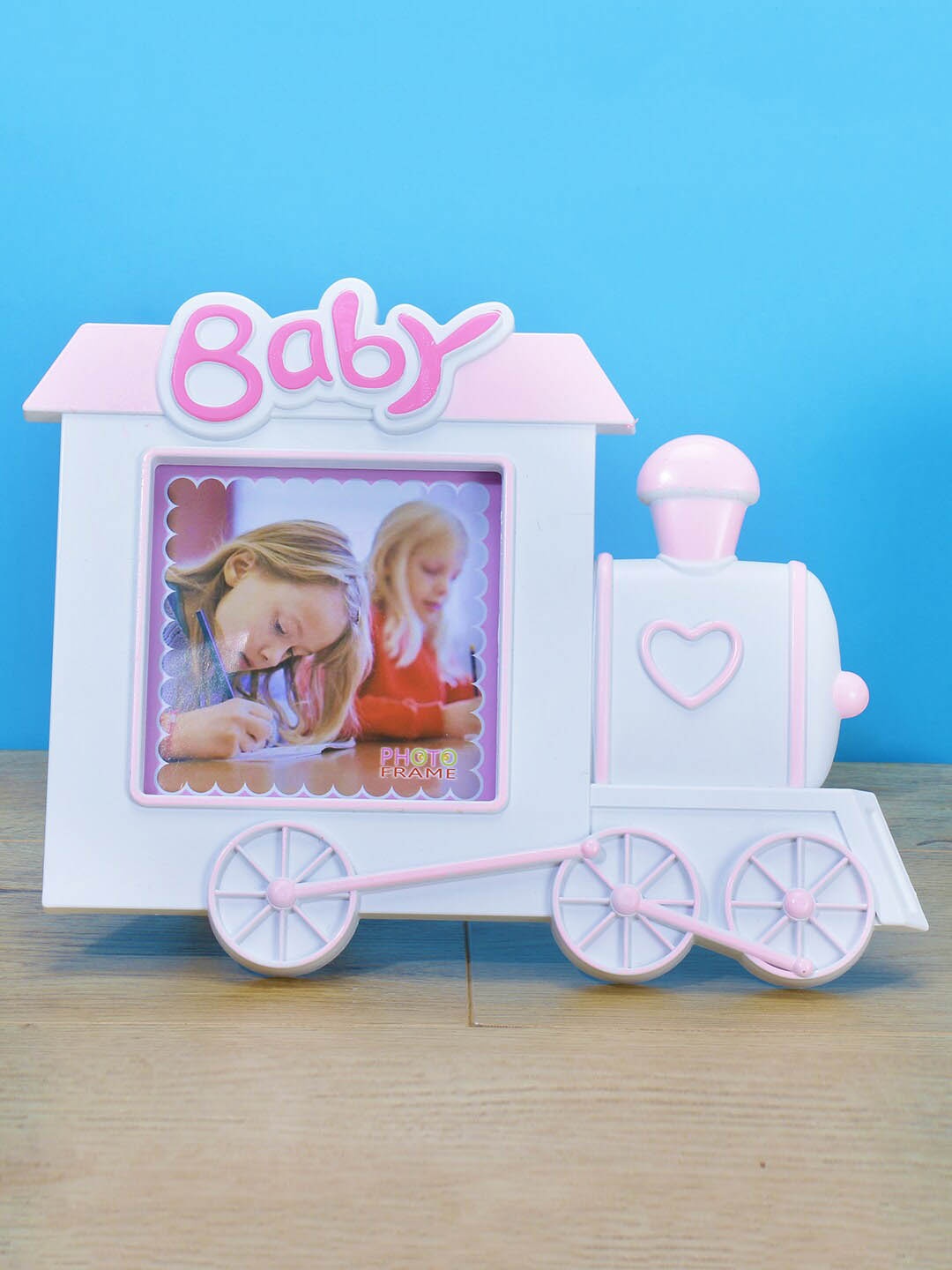 

A Vintage Affair- Home Decor White & Pink Baby Train Photo Frames