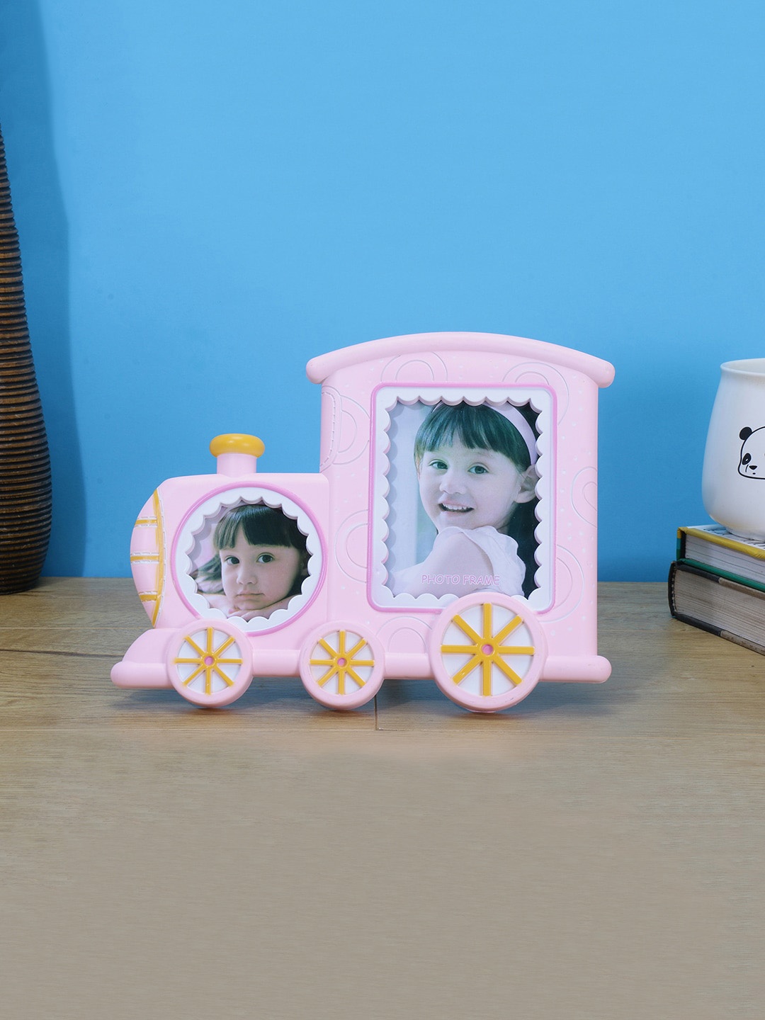 

A Vintage Affair- Home Decor Pink Cute Train 2-Photo Table Frame