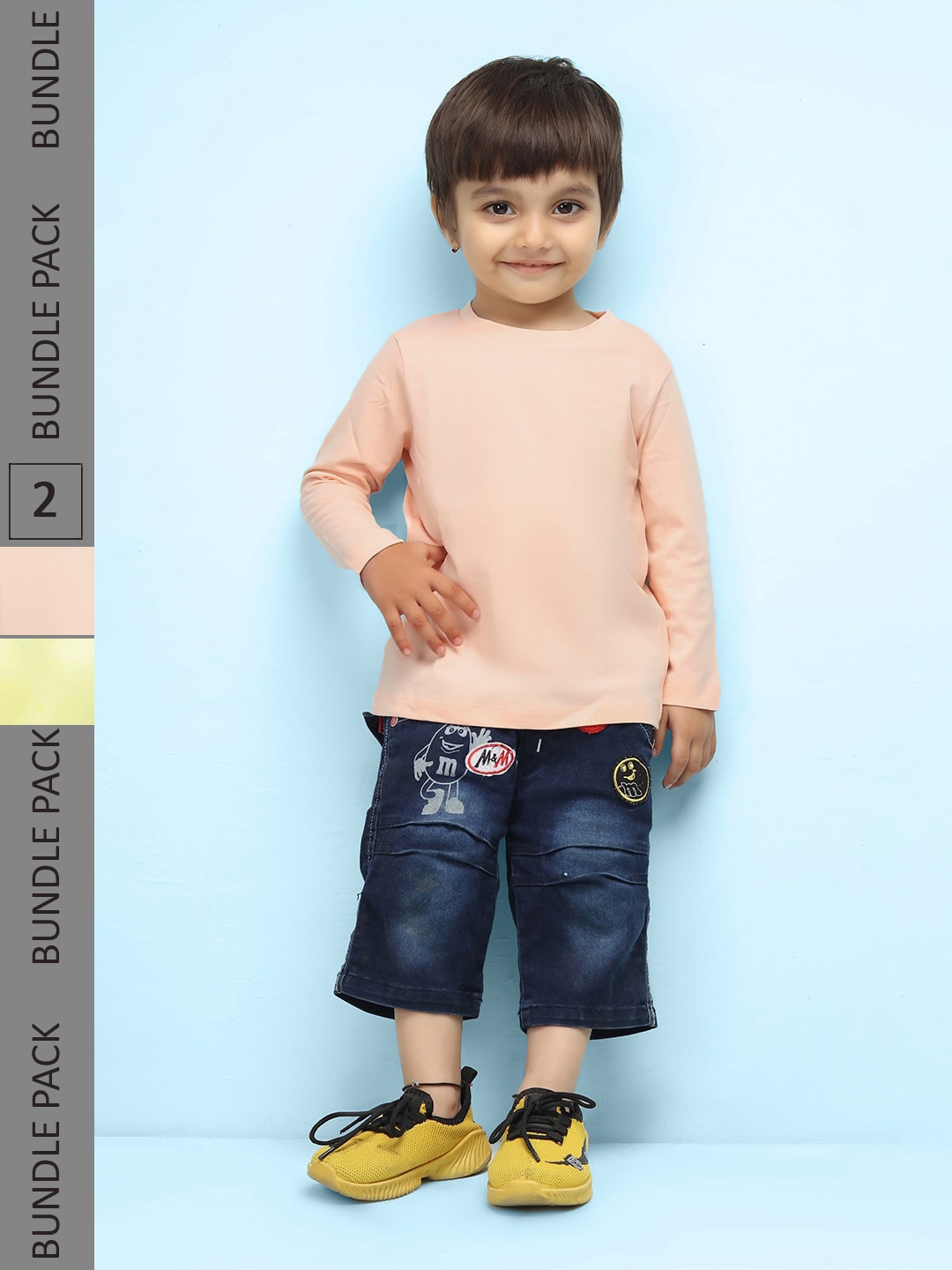 

NUSYL Kids Pack Of 2 Cotton T-shirt, Yellow