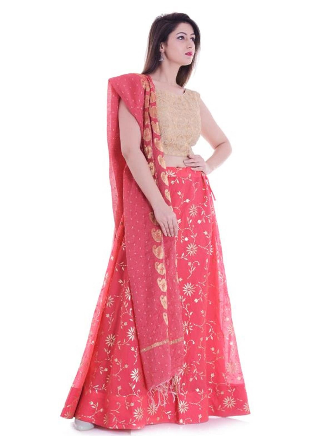 

Rangpur Ready to Wear Lehenga & Blouse With Dupatta, Pink