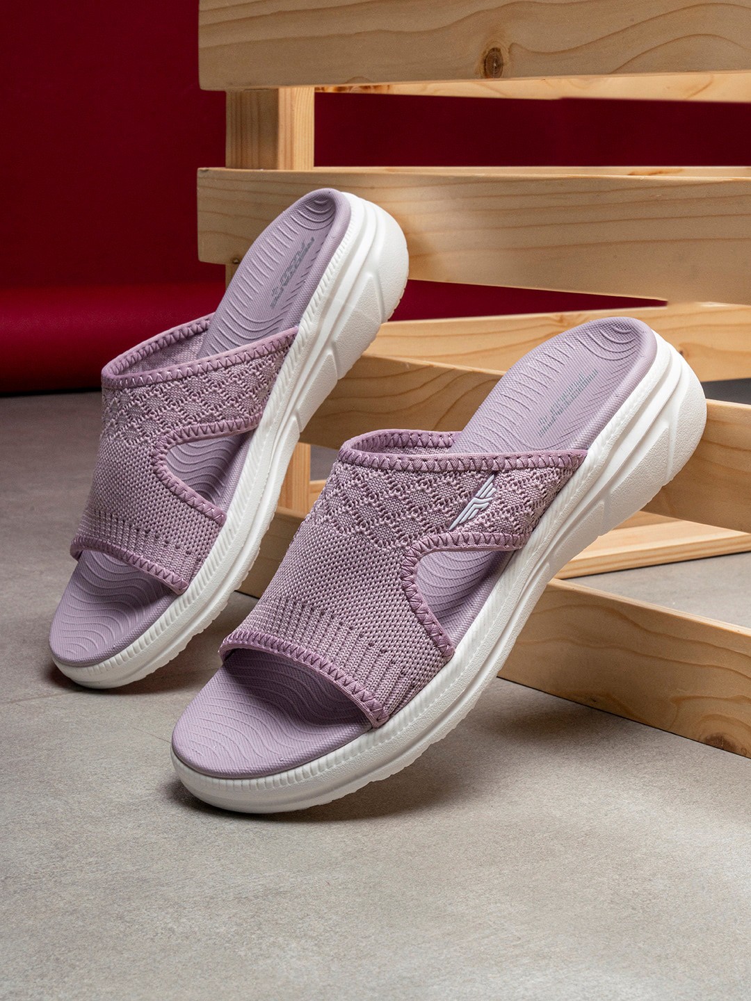 

Red Tape Women Design Open Toe Comfort Heels, Lavender