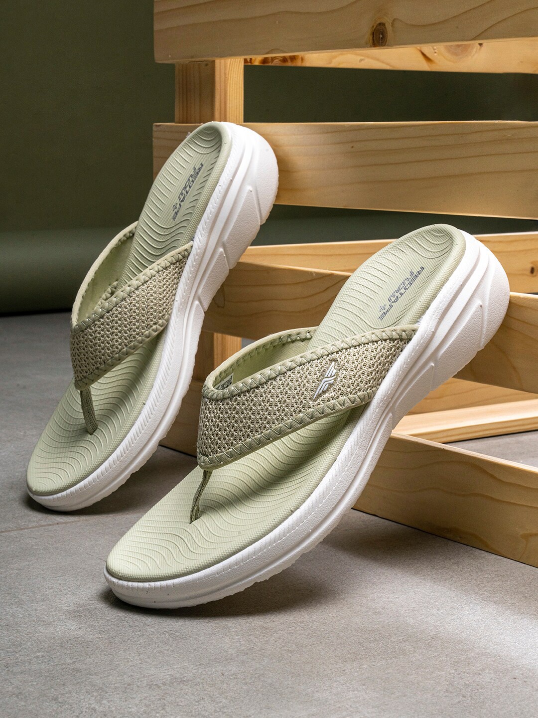 

Red Tape Women T-Strap Woven Design Flats, Green