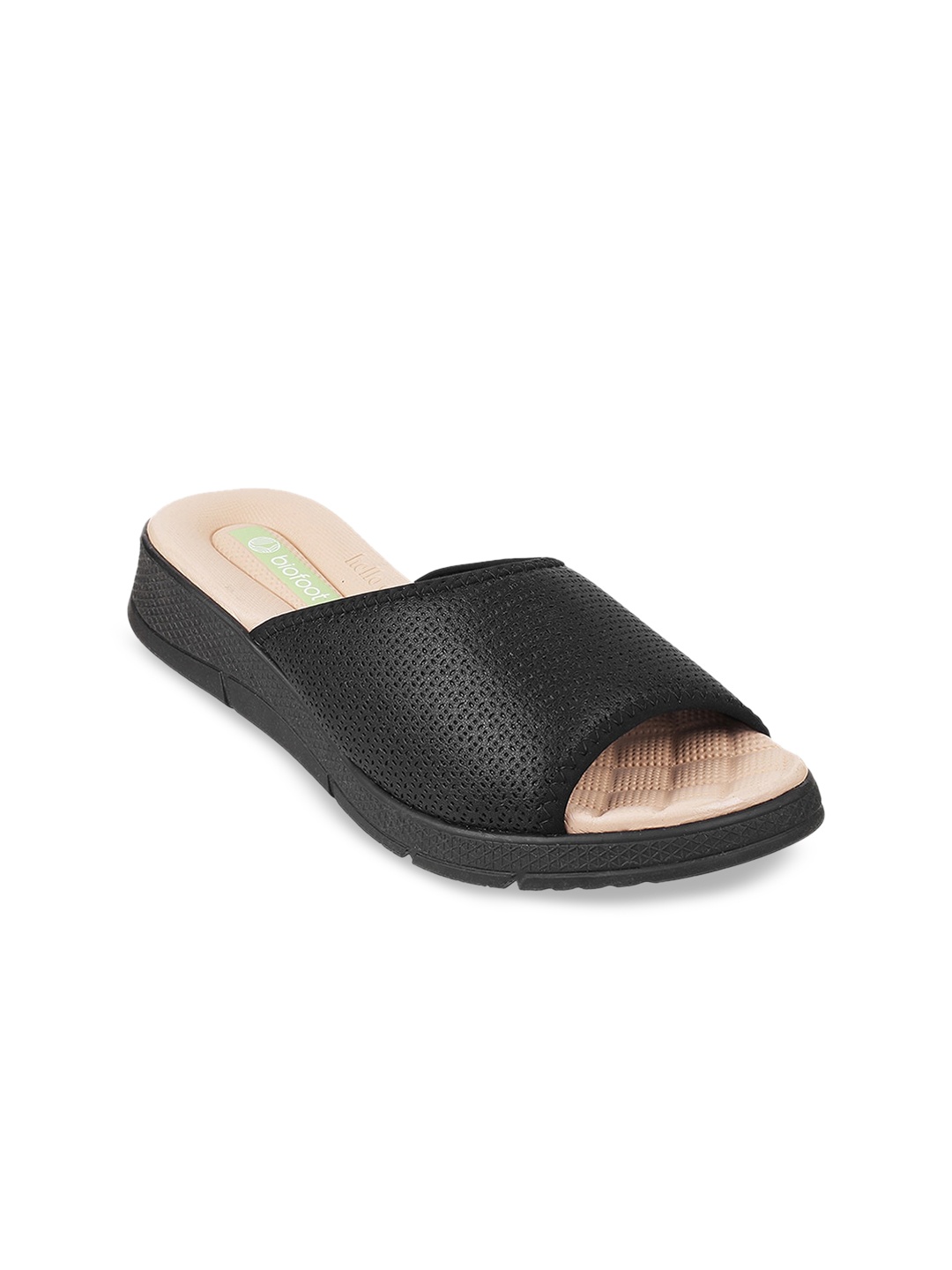

Biofoot Textured Slip On Wedge Sandals, Black