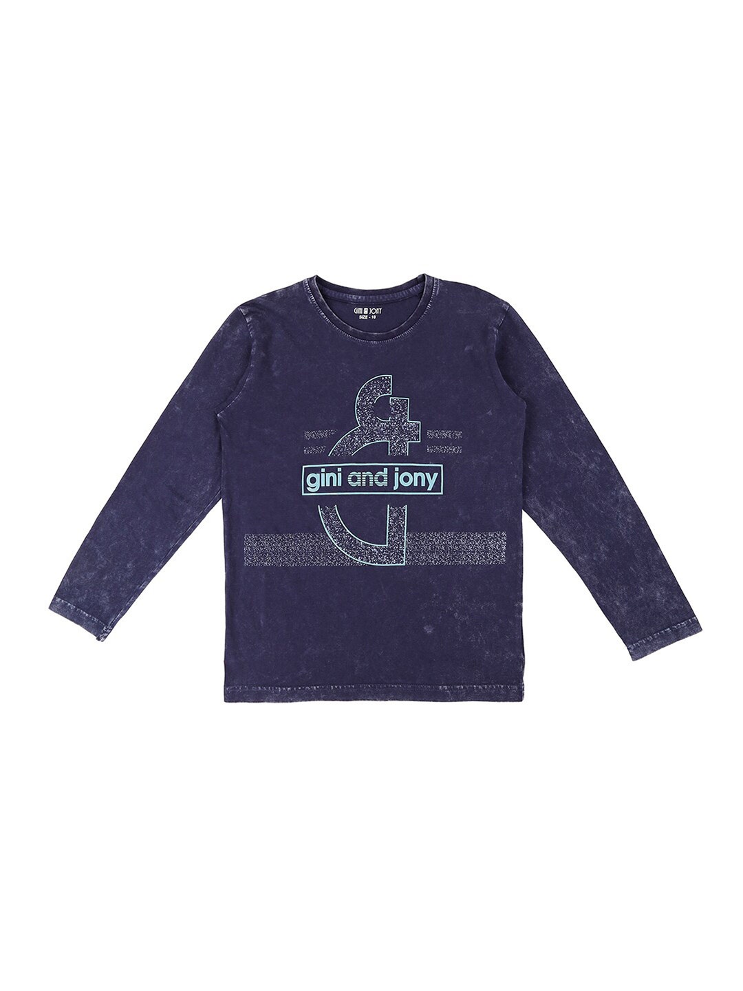 

Gini and Jony Boys Typography Printed Full Sleeve Cotton T-shirt, Navy blue