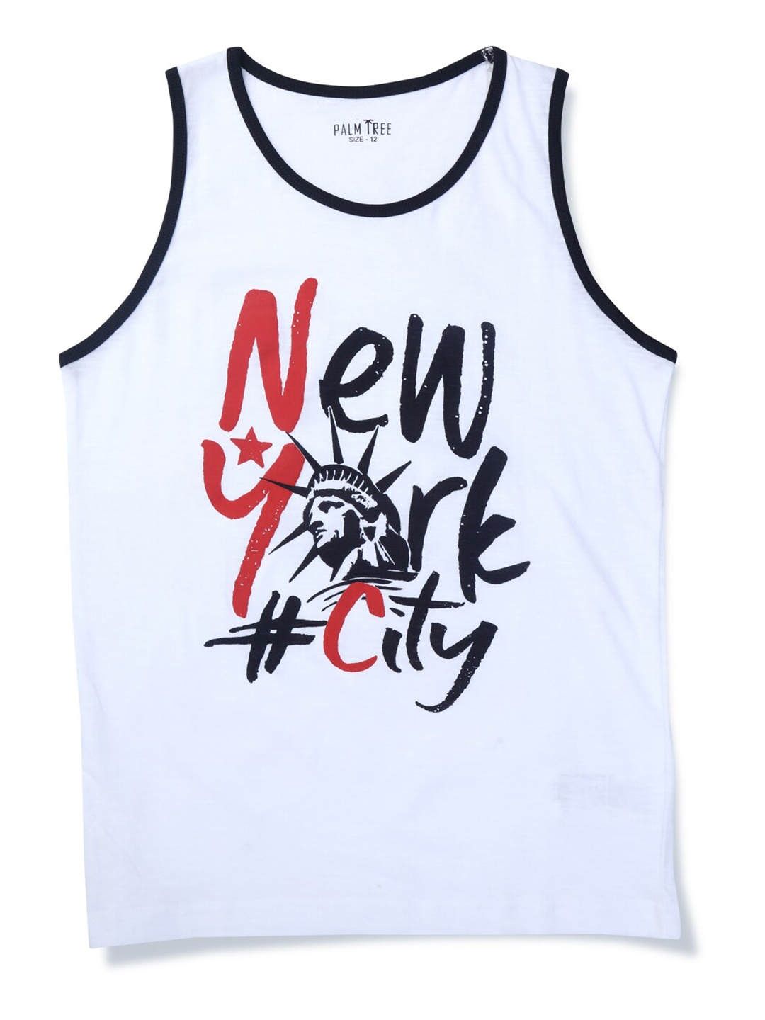 

Gini and Jony Boys Typography Printed Sleevless Cotton T-shirt, White