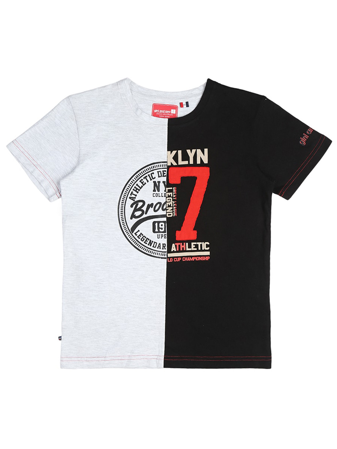 

Gini and Jony Infant Boys Typography Printed Cotton T-shirt, White