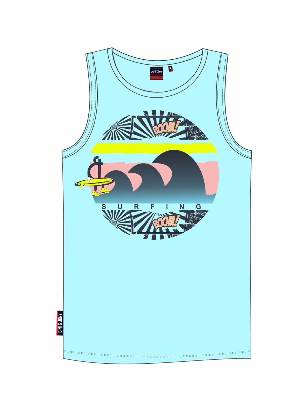 

Gini and Jony Boys Graphic Printed Sleeveless Cotton T-shirt, Blue