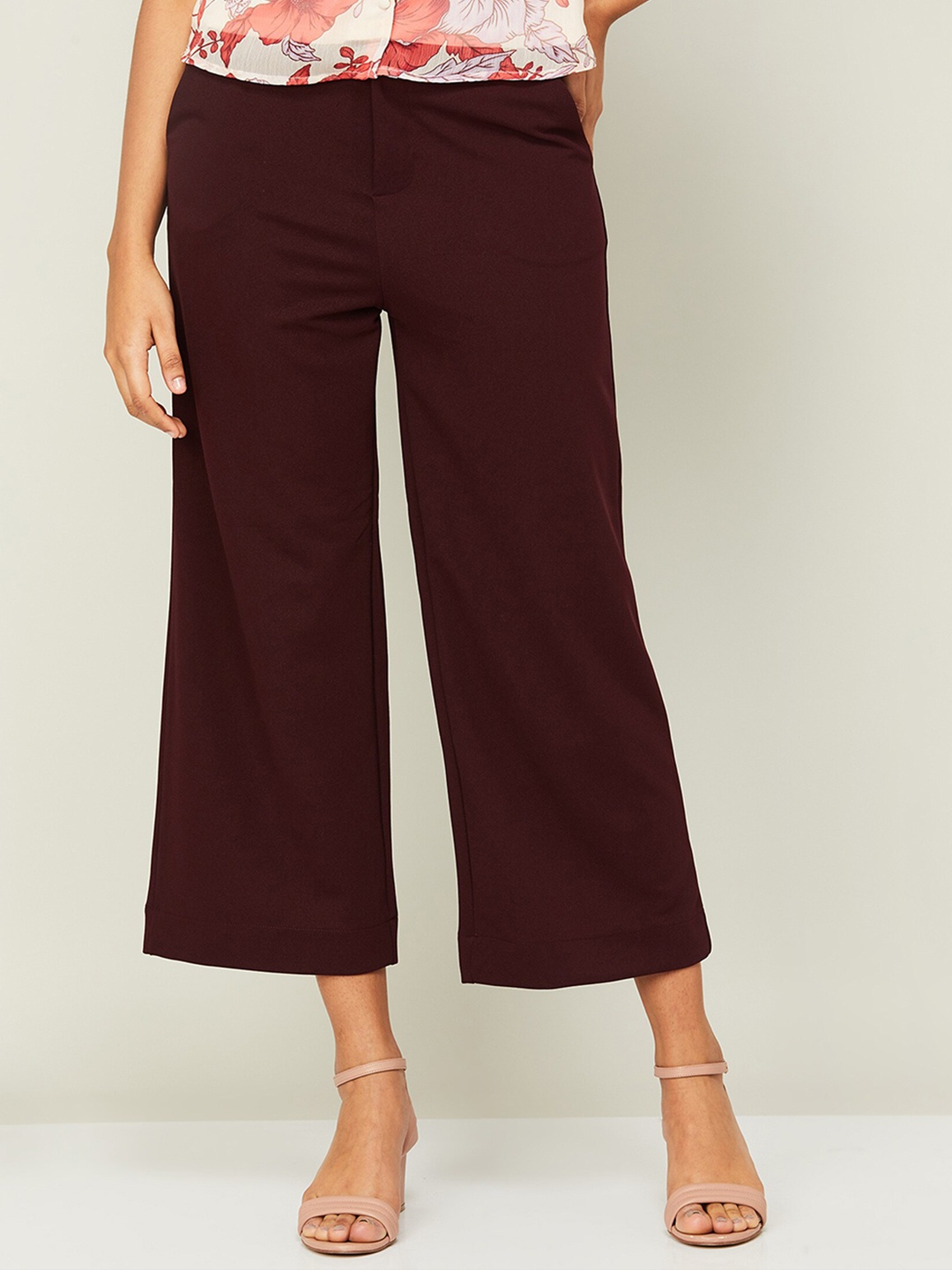 

CODE by Lifestyle Women Culottes Cropped Trousers, Maroon
