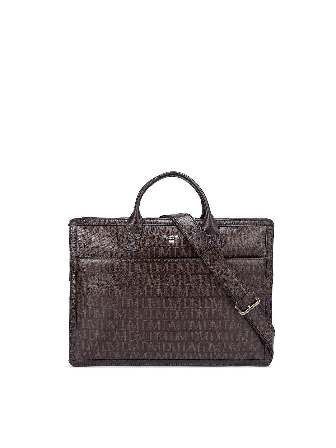

Da Milano Printed Leather Laptop Sleeve, Brown