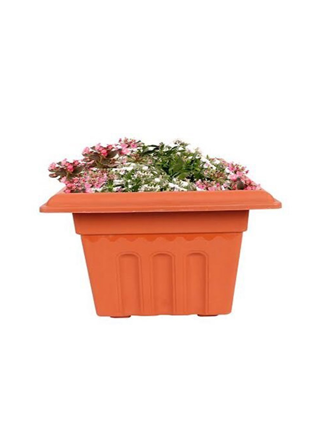 

TRUSTBASKET 8-Pieces Brown Textured UV Treated Square Planters