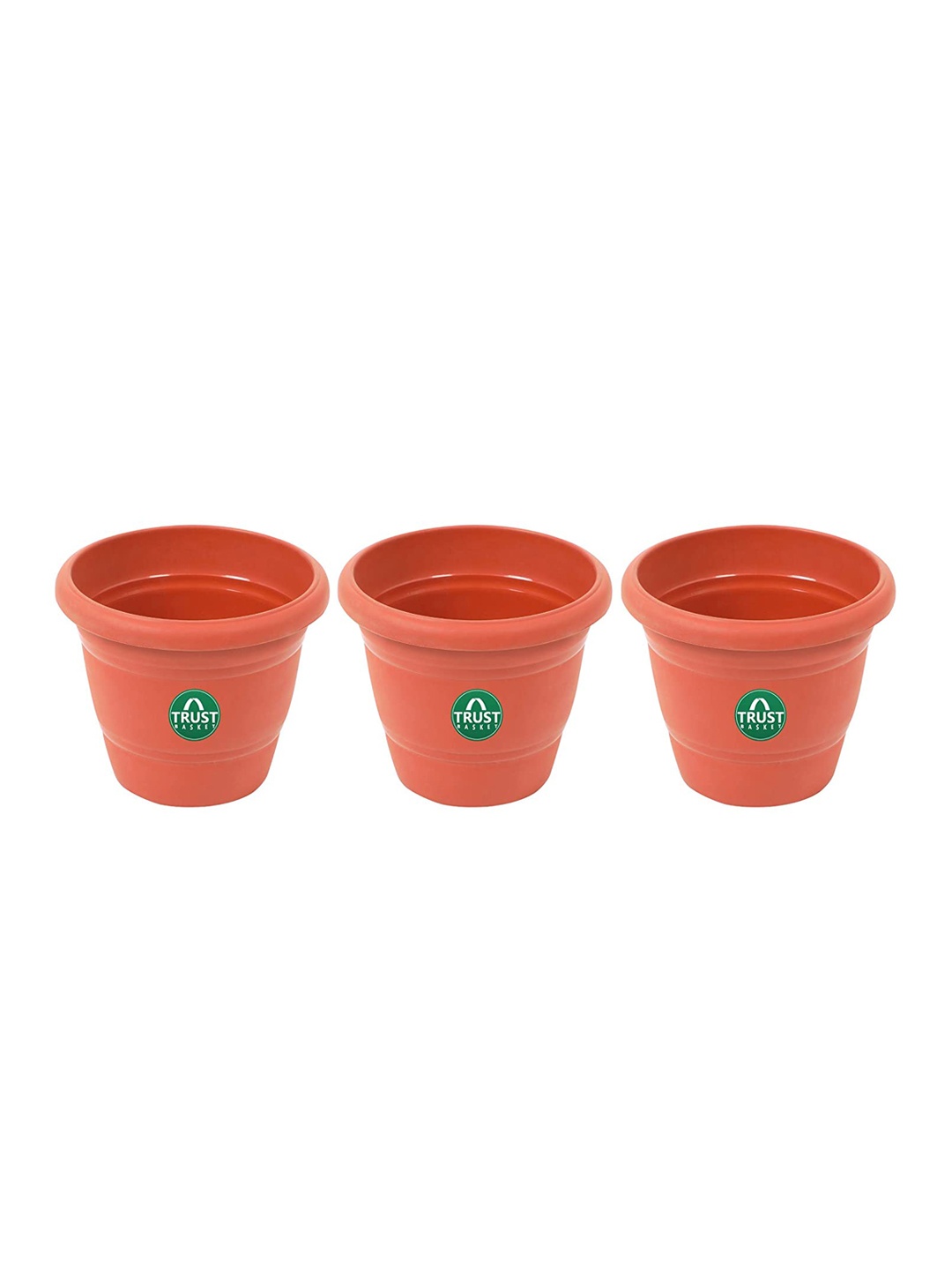 

TrustBasket 3-Pcs Brown UV Treated Round Planters