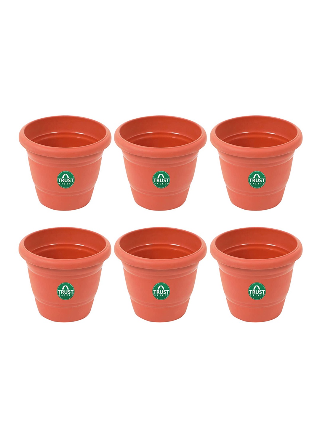 

TrustBasket 6-Pcs Brown UV Treated Round Planters