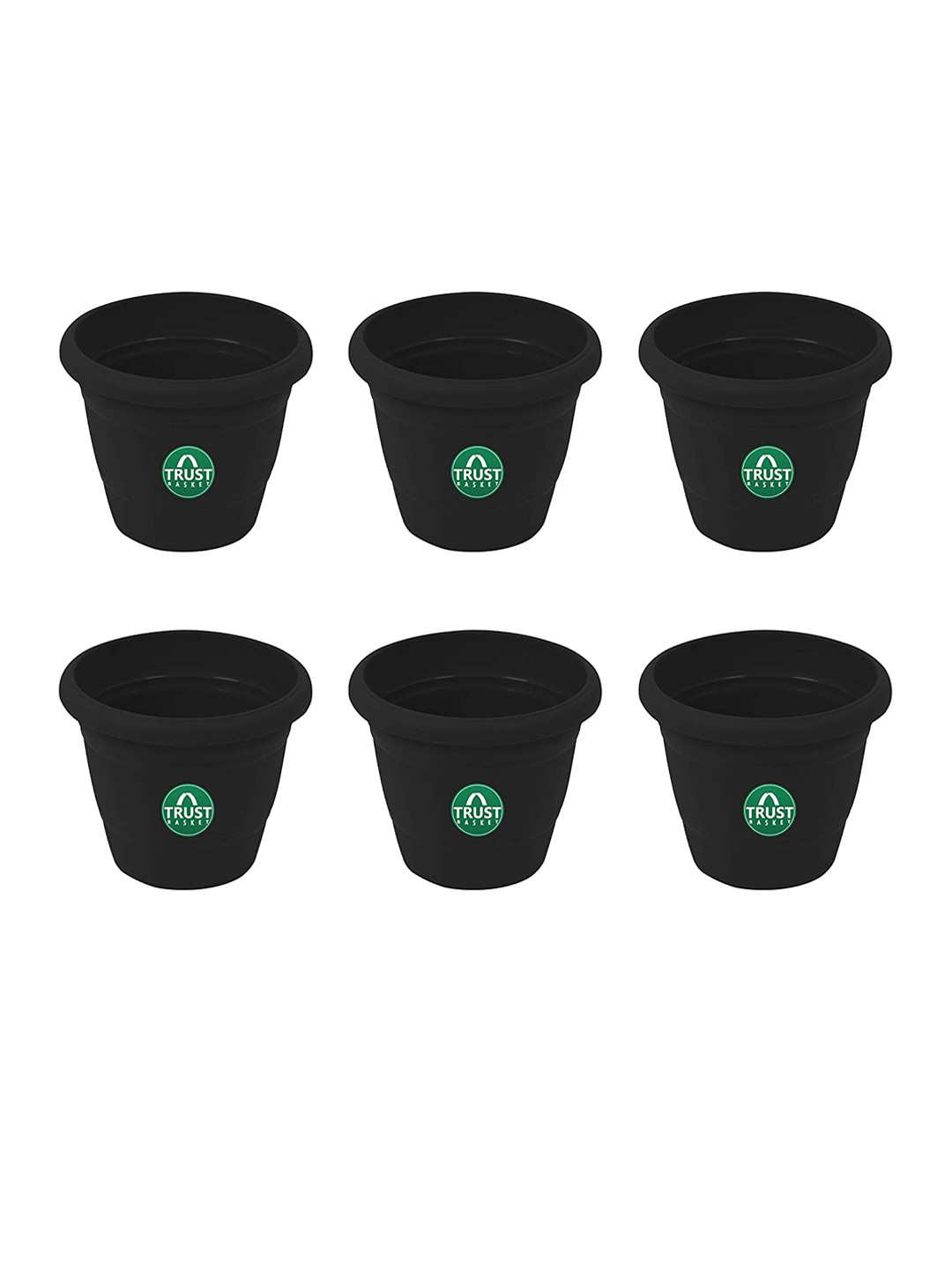 

TRUSTBASKET 6-Pcs Black Round Pot Planters