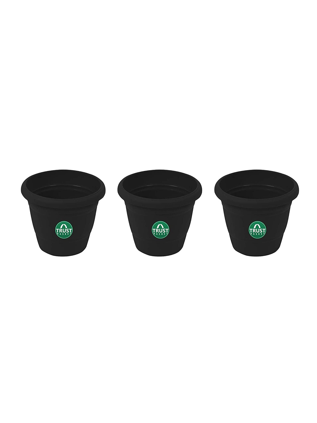 

TRUSTBASKET 3-Pcs Black Round Pot Planters