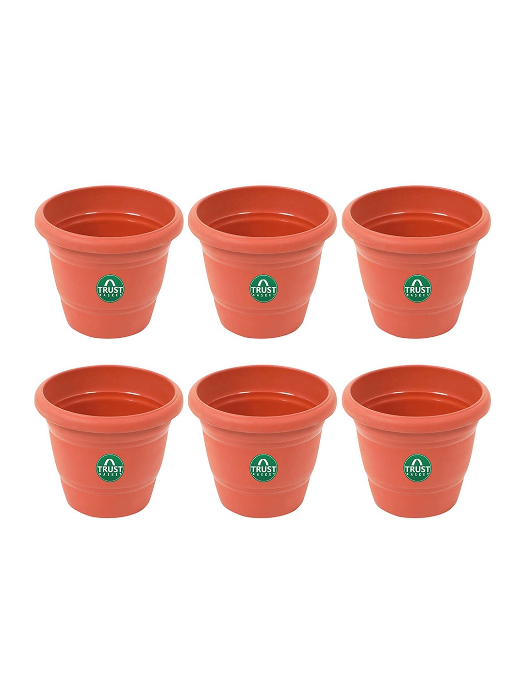 

TRUSTBASKET 6-Pcs Brown Round Pot Planters