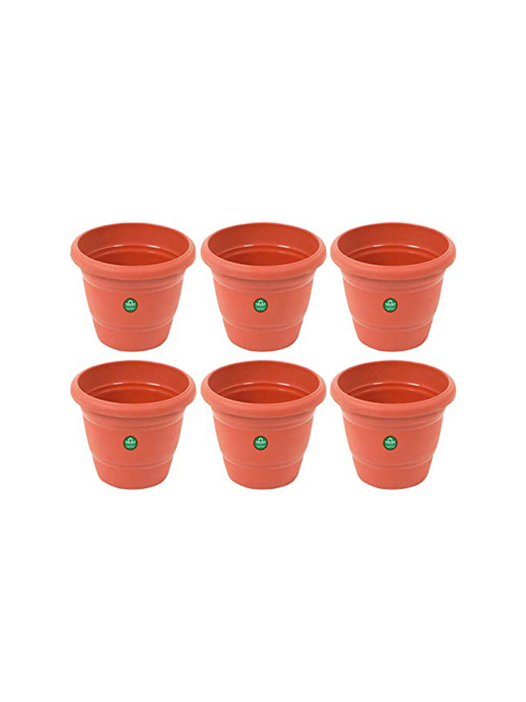 

TrustBasket 6-Pcs Brown UV Treated Round Planters