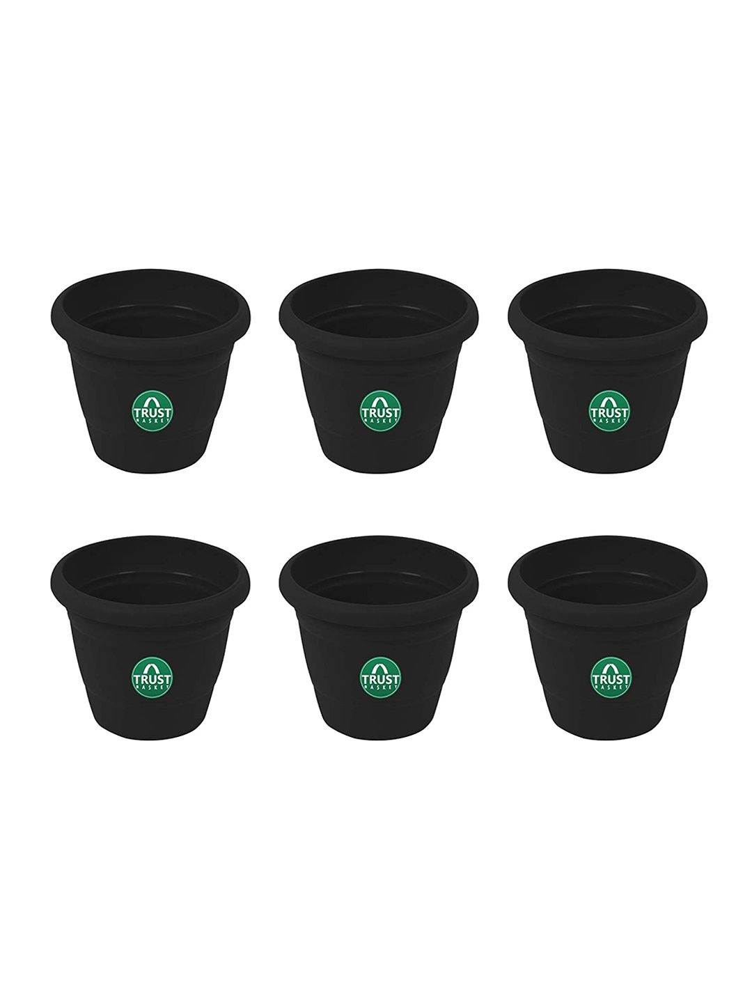 

TRUSTBASKET 6-Pcs Black Round UV Treated Planters