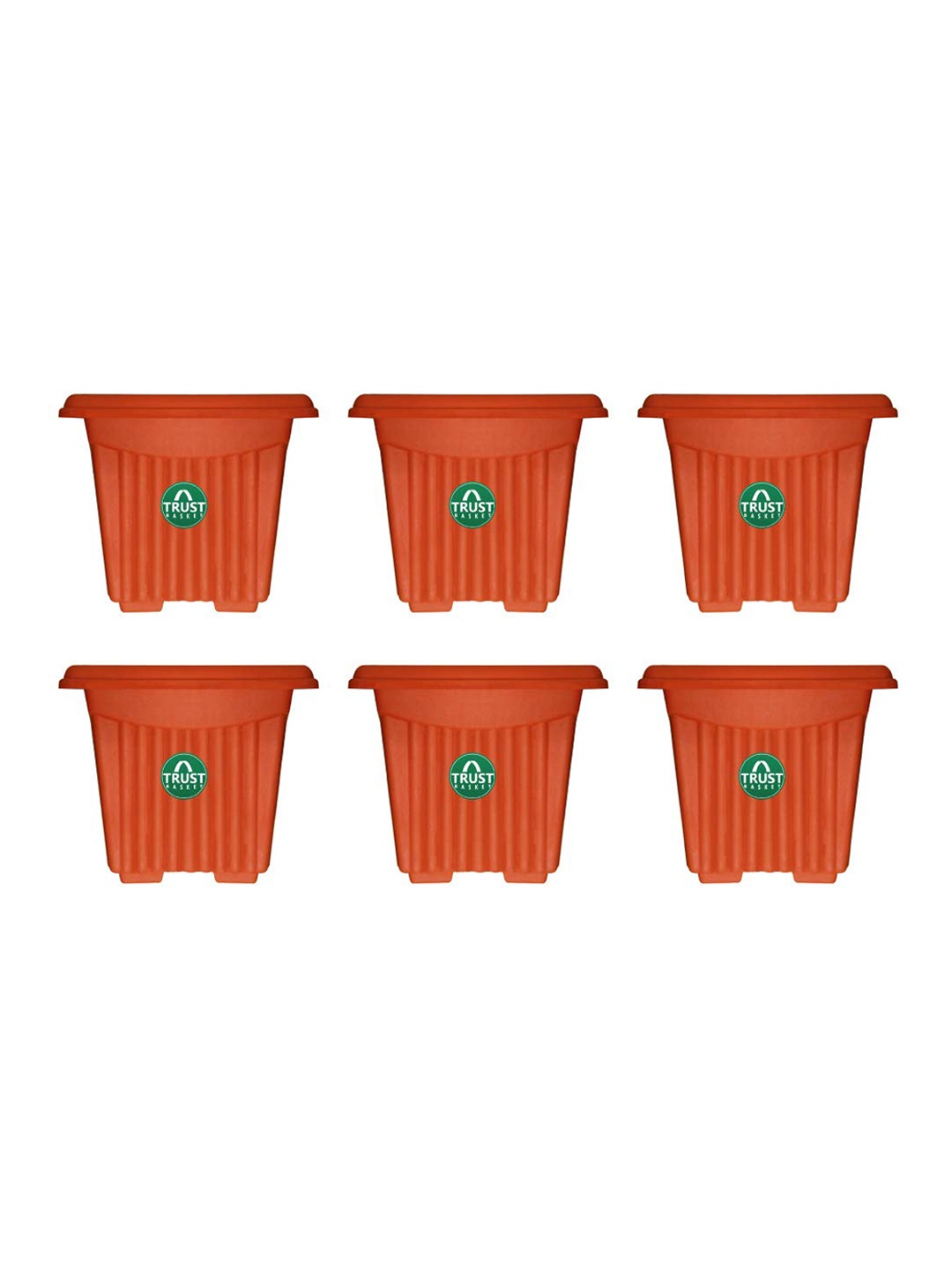 

TRUSTBASKET 6-Pcs Brown Square Planters