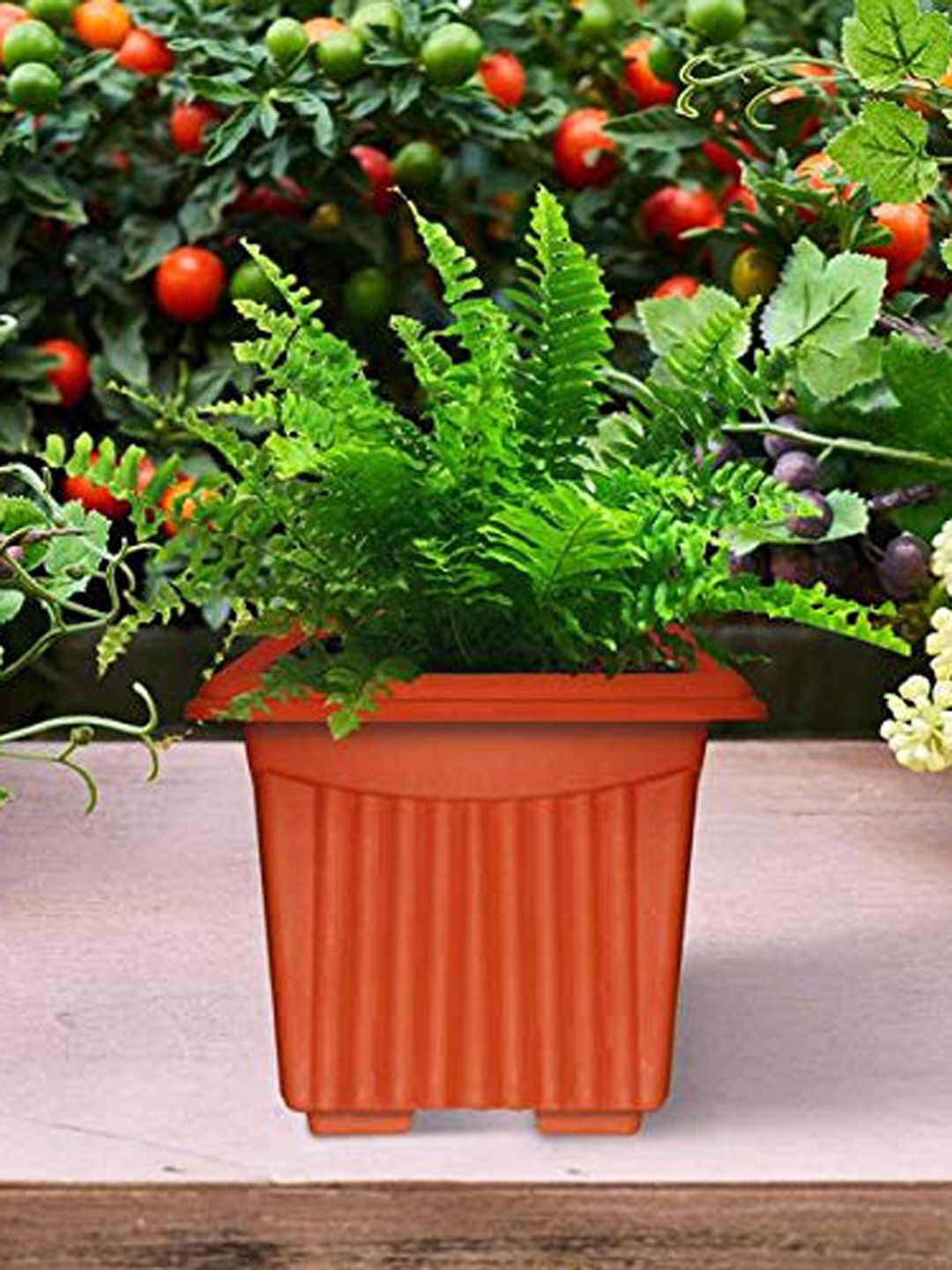 

TRUSTBASKET 3-Pcs Brown Square Planters
