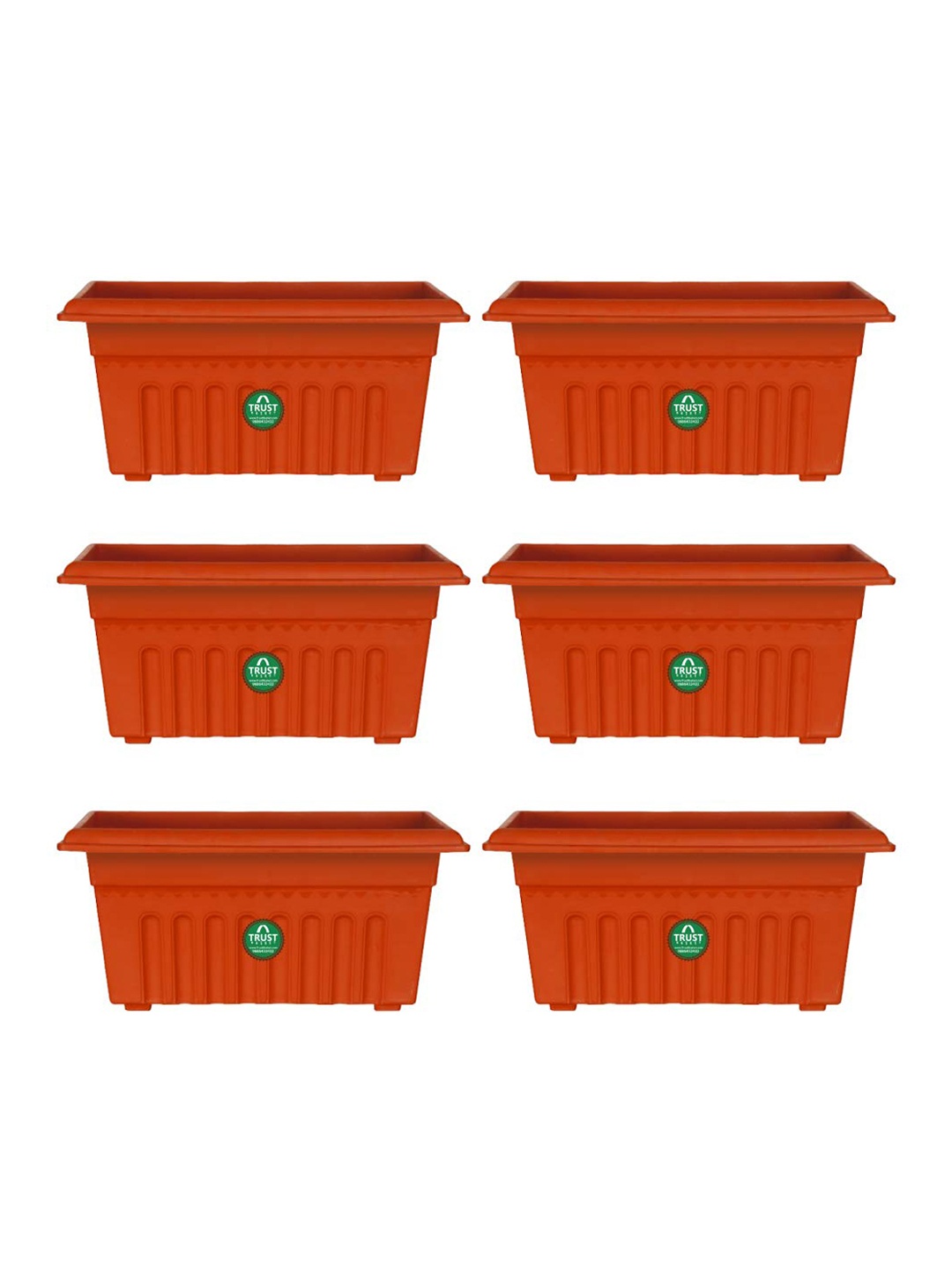 

TrustBasket 6-Pcs Brown UV Treated Rectangular Planters