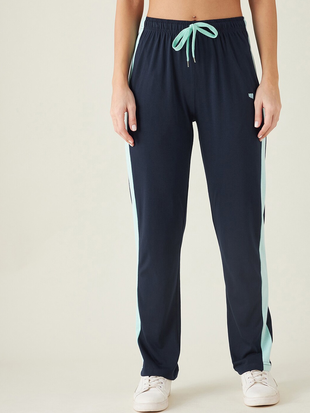 

Modeve Regular-Fit Cotton Track Pants, Navy blue