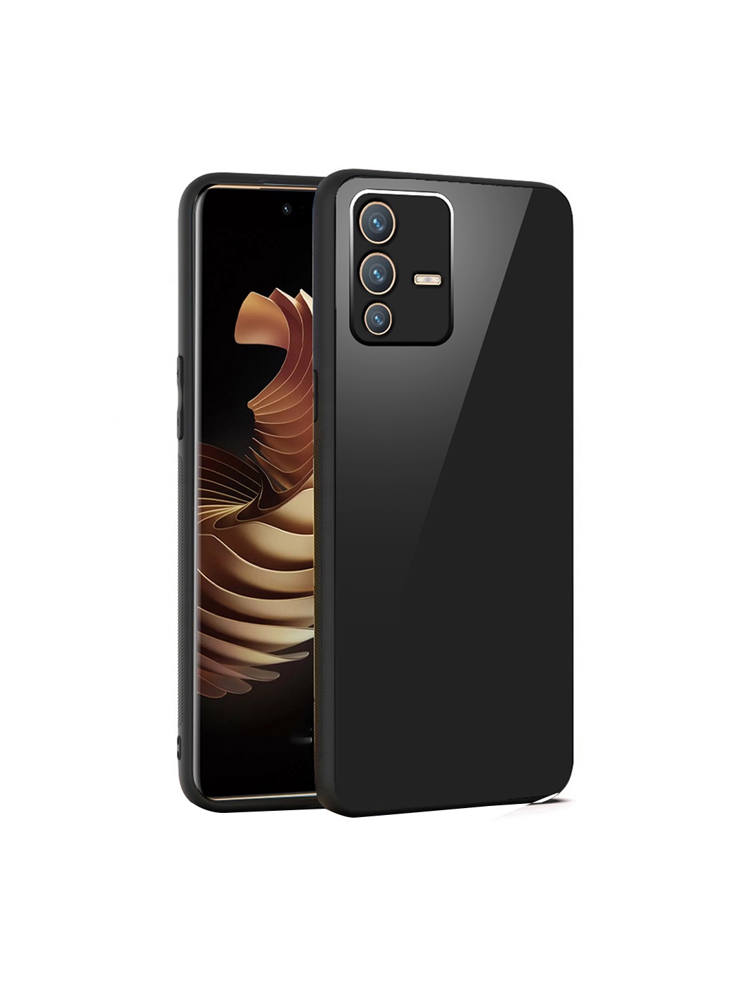 

Karwan Vivo V23 Pro 5G Shock Proof Phone Back Cover, Black