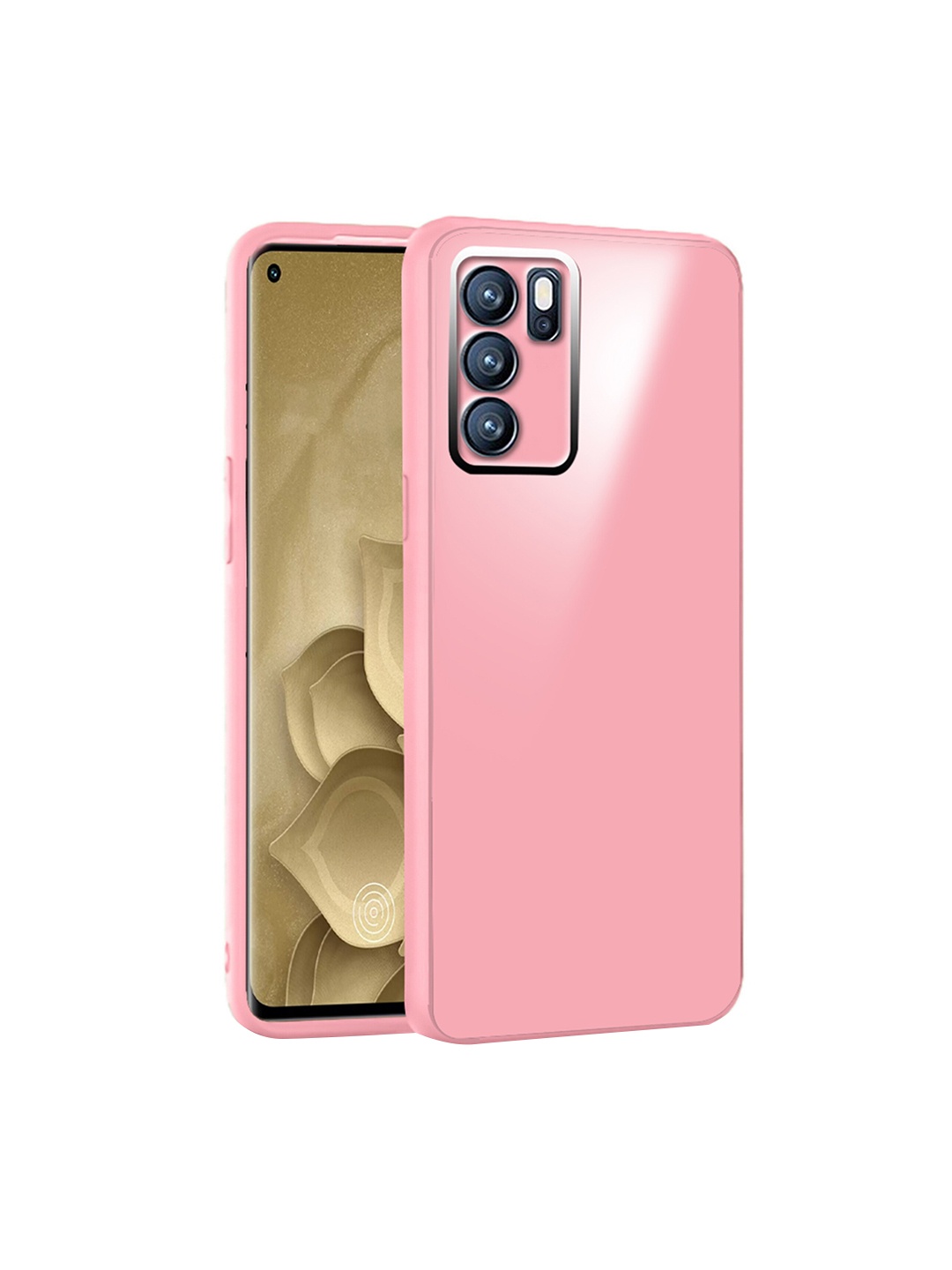 

Karwan Oppo Reno6 Pro 5G Shock Proof Phone Back Cover, Pink