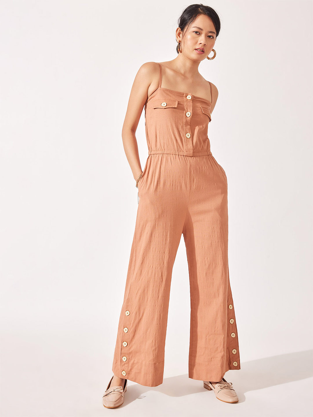 

The Label Life Women Shoulder Straps Basic Jumpsuit, Rose