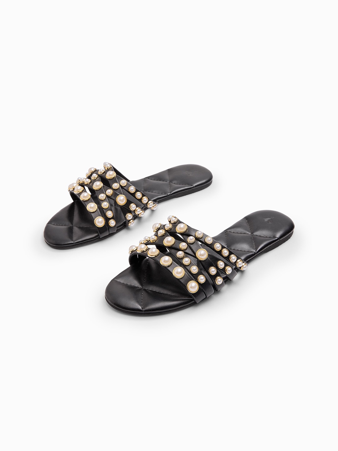 

The Label Life Women Beaded Open Toe Flats, Black