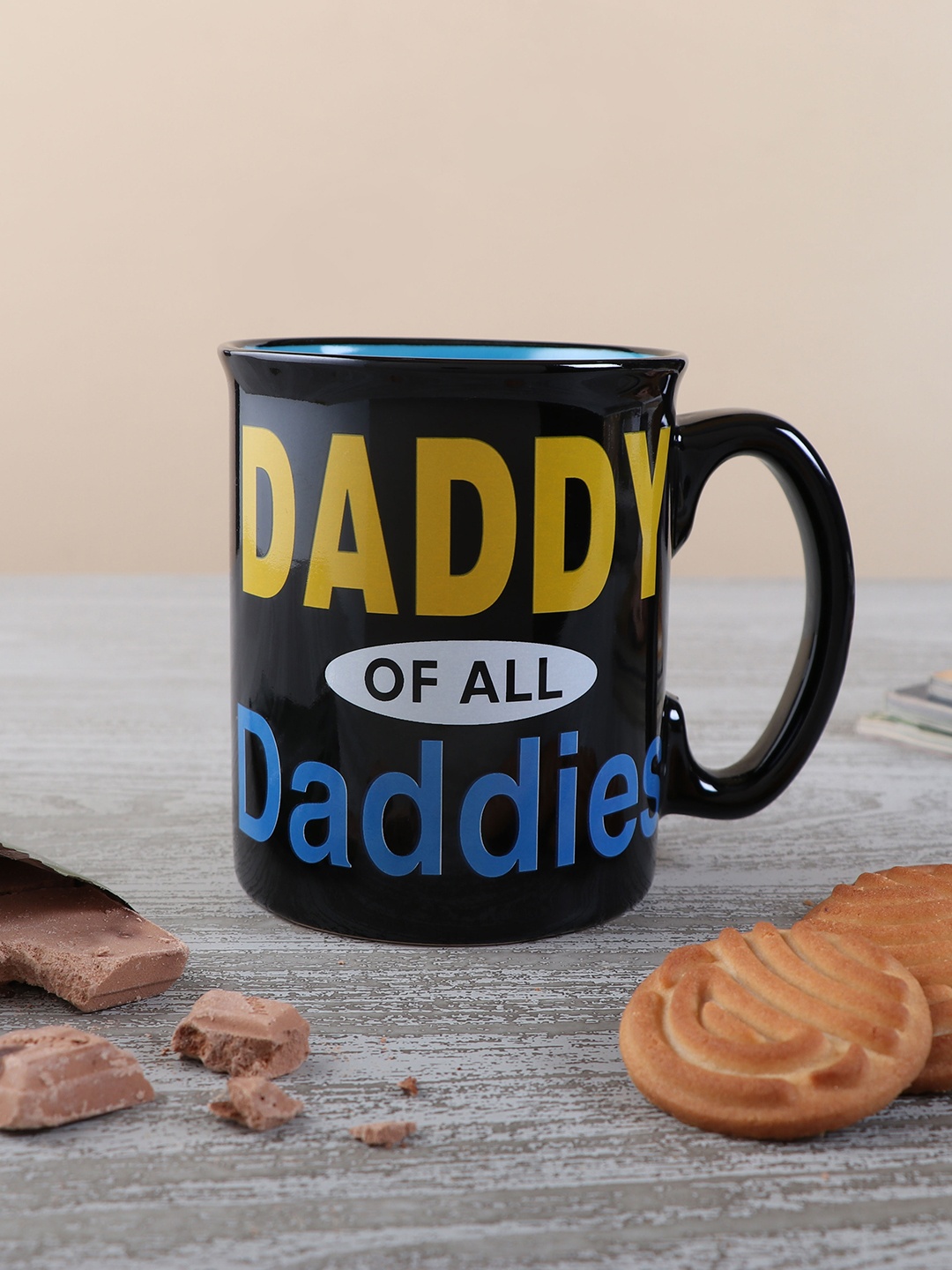 

Archies Black & Blue 2 Pcs Text or Slogans Printed Ceramic Glossy Mugs