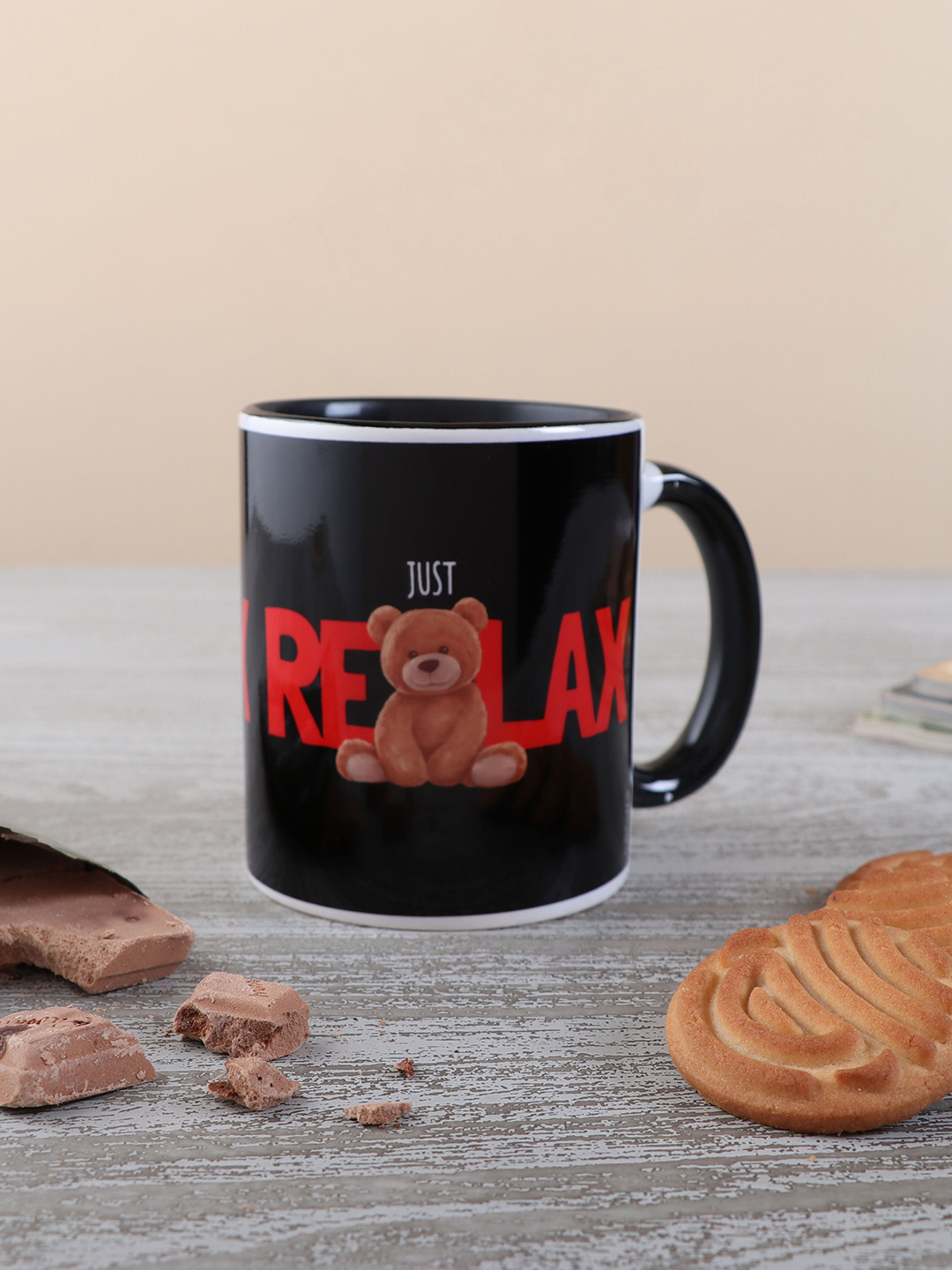 

Archies Black & Red 2 Pcs Printed Ceramic Glossy Mugs