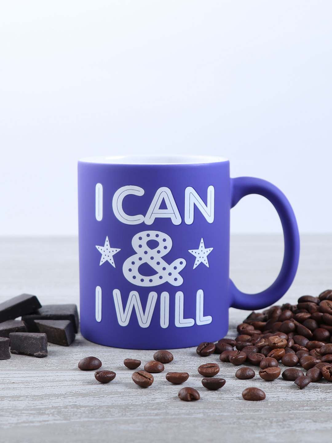 

Archies Blue & White 2 Pcs Text or Slogans Printed Ceramic Glossy Mugs
